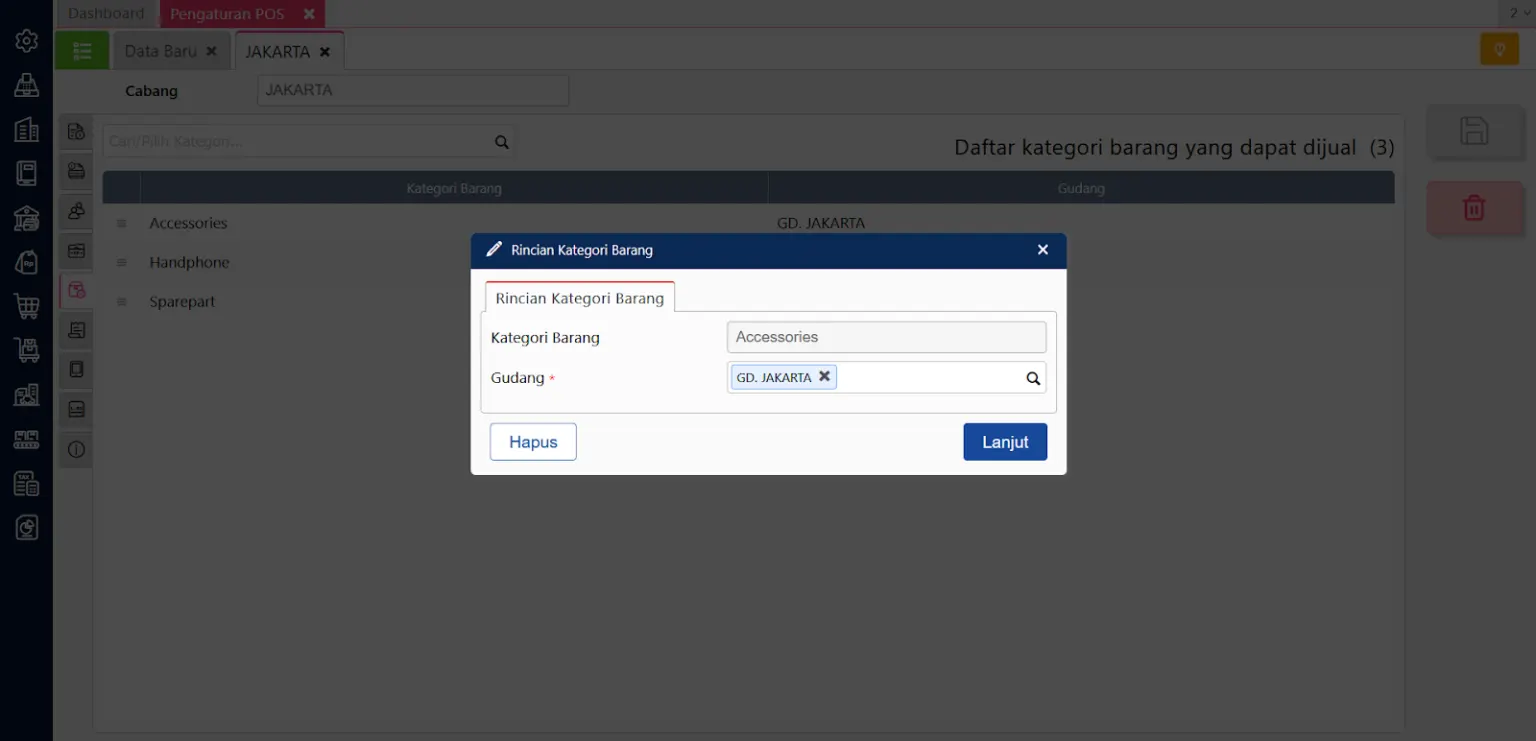 Cara menambah gudang